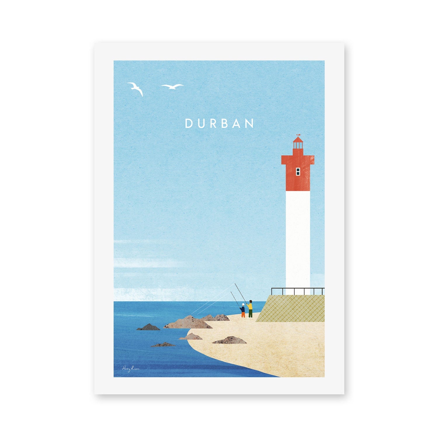 Durban, South Africa , By Henry Rivers Wall Art Print Framed Canvas Eucalypt Art Group